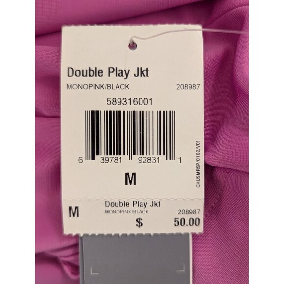 Adidas Monopink Double Play Jacket Womens Size M Polyester With Pockets & Black - Picture 6 of 6